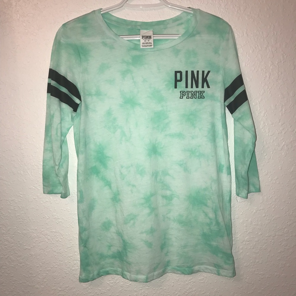 Love pink mid sleeve tie dye top